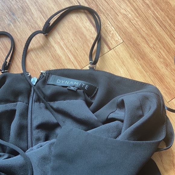 Dynamite Adjustable Strap Black Chiffon Romper XS - Picture 3 of 4